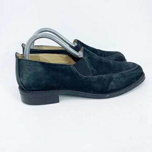 Ariat Shoes Womens 8 Loafers Black Leather Round Toe Low Top Slip On Suede